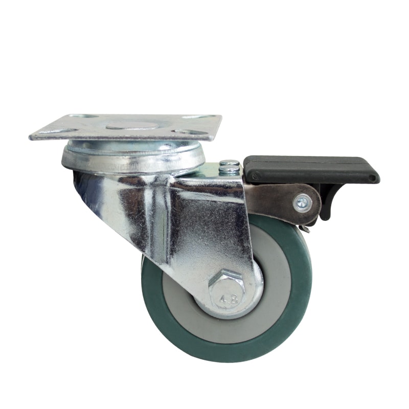 Rueda de Goma Giratoria con Freno - 100x27 mm