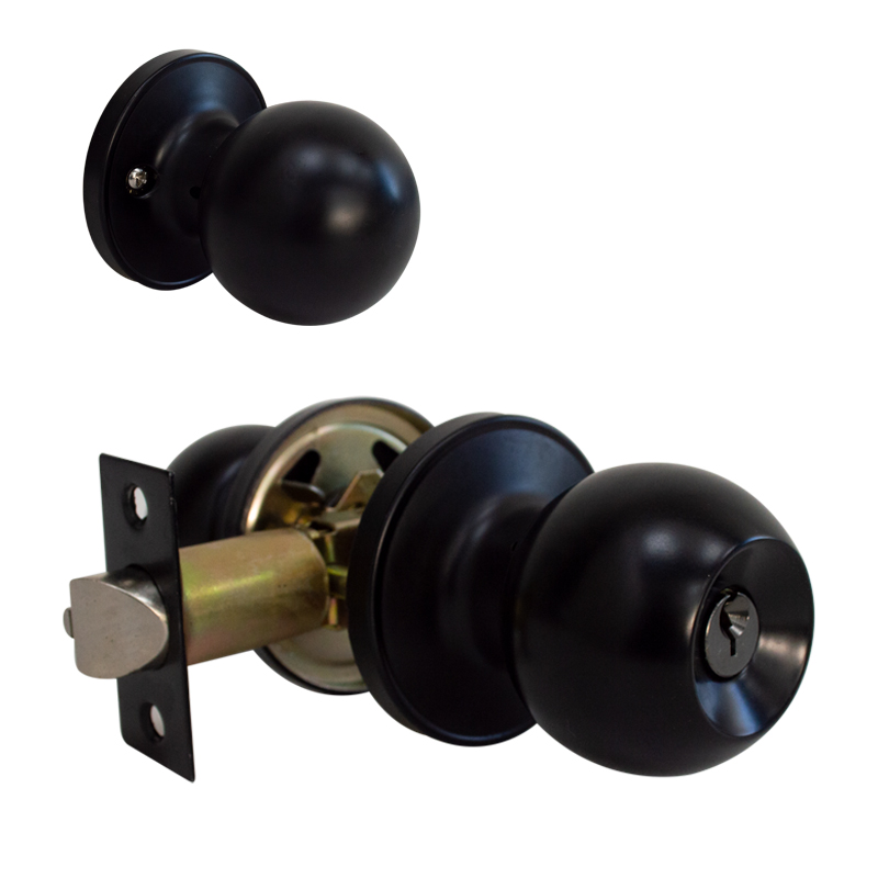 Cerradura tubular acc. llave convencional - Negro