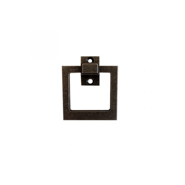 Tirador Argolla Cuadrada Bronce / Plata - Plata Antigua 55mm