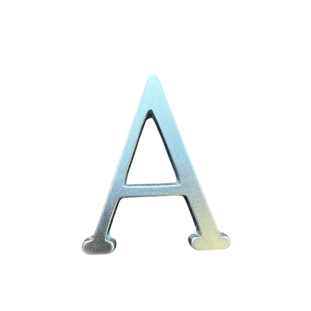 Letra A 10 cms Cromo Satin