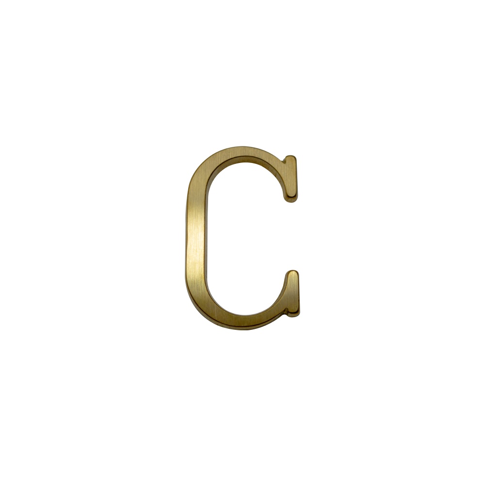 Letra C 3 cms  Bronce  Satinado