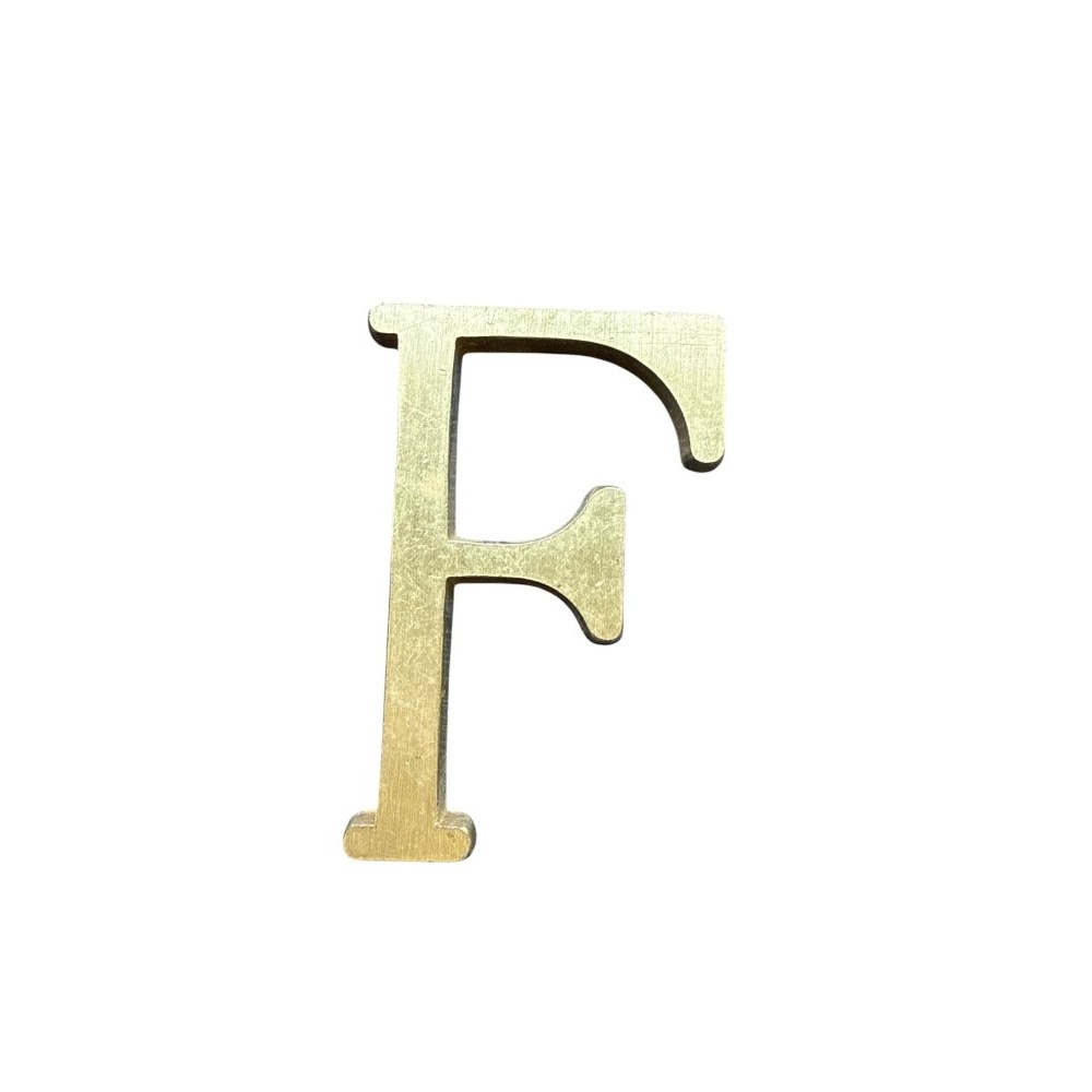 Letra F 10 cms  Bronce  Pulido