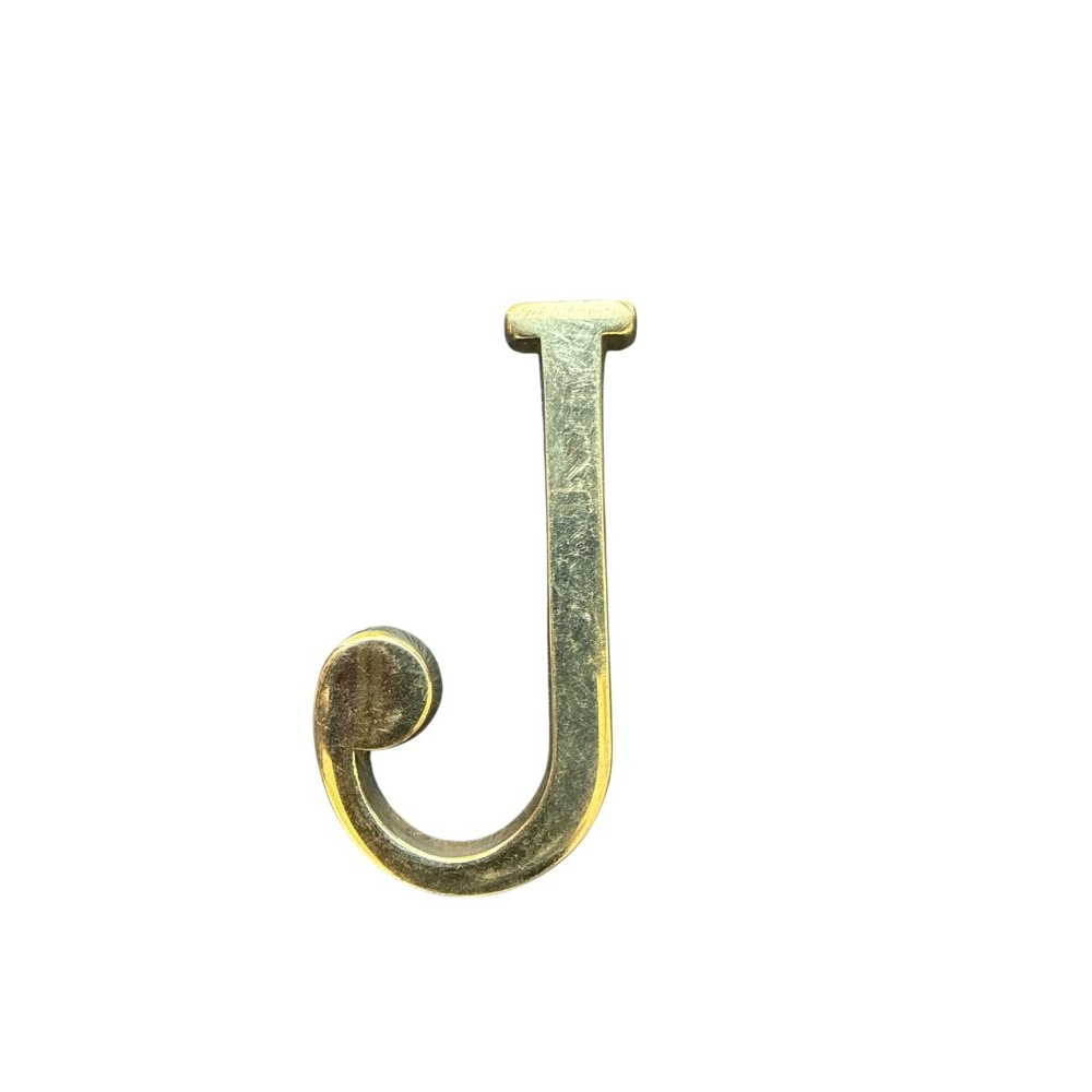Letra J 10 cms  Bronce  Pulido