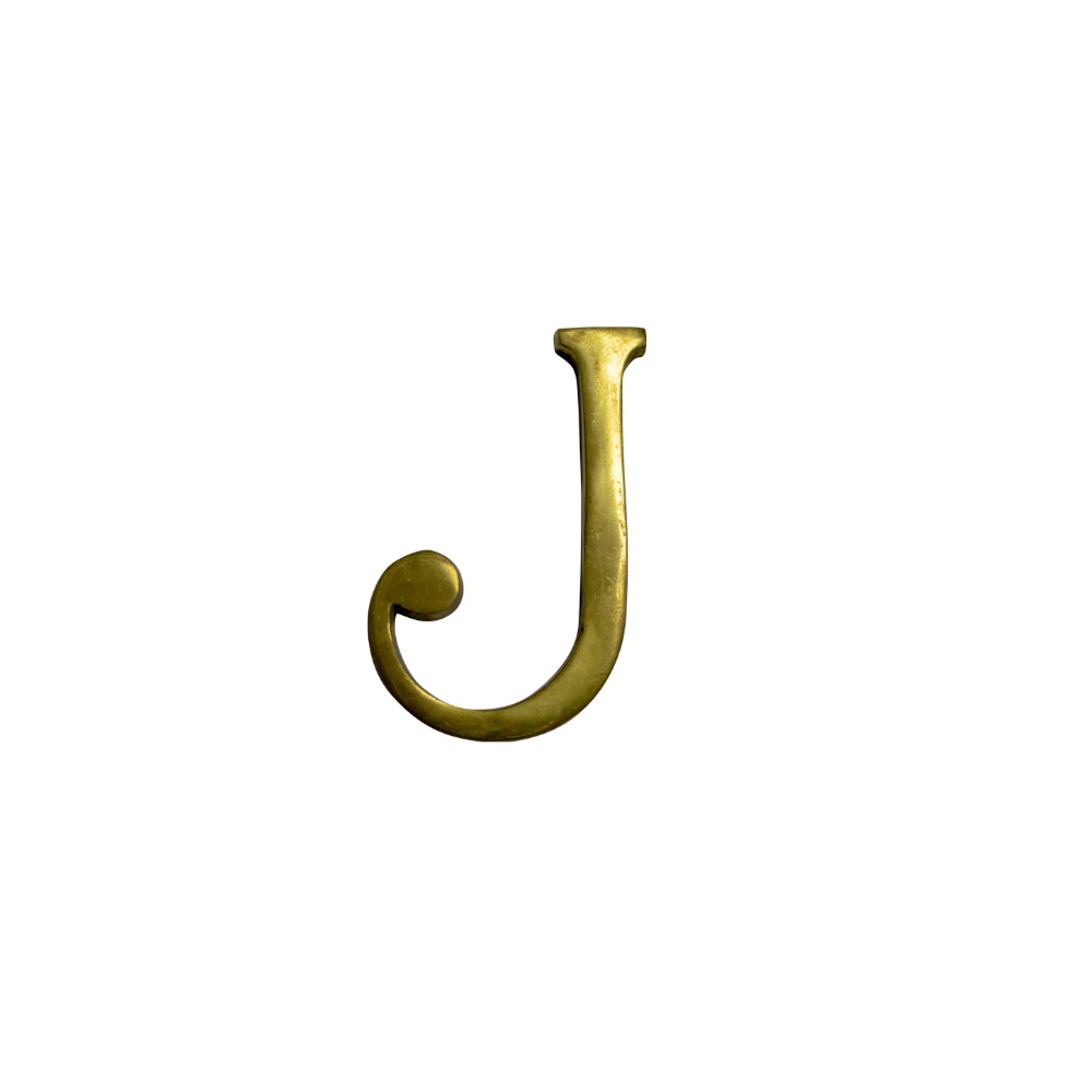 Letra J 3 cms  Bronce  Satinado