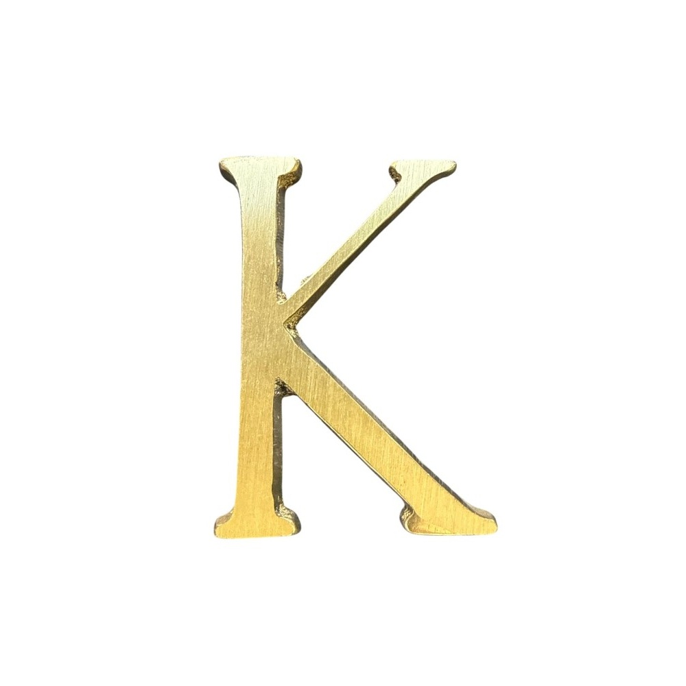 Letra K 3 cms  Bronce  Satinado