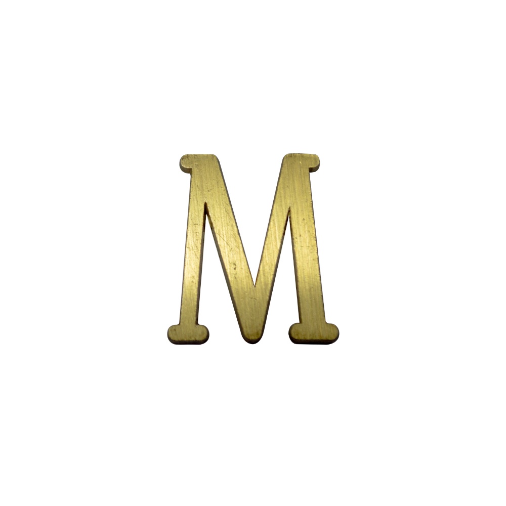 Letra M 3 cms  Bronce  Satinado