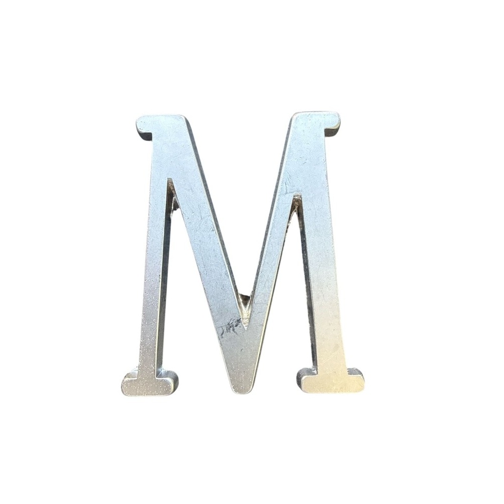 Letra M 5 cms Cromo Satin