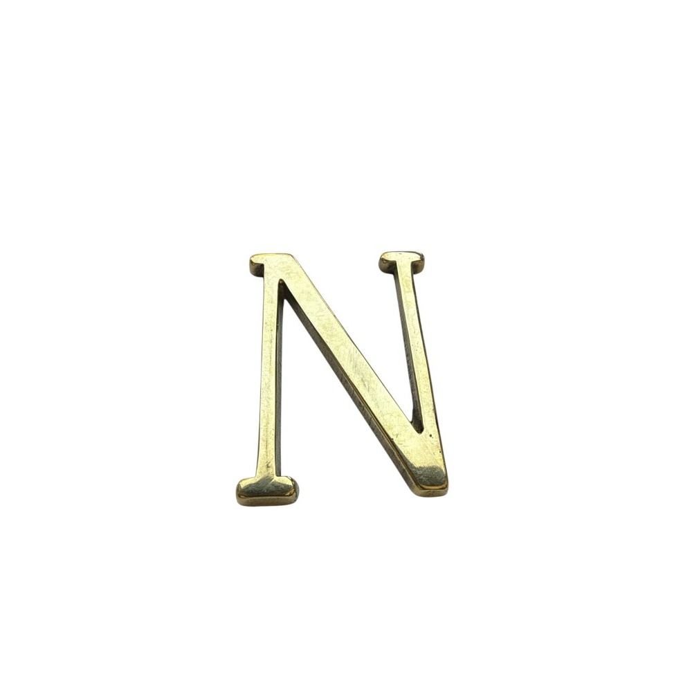 Letra N 10 cms  Bronce  Pulido