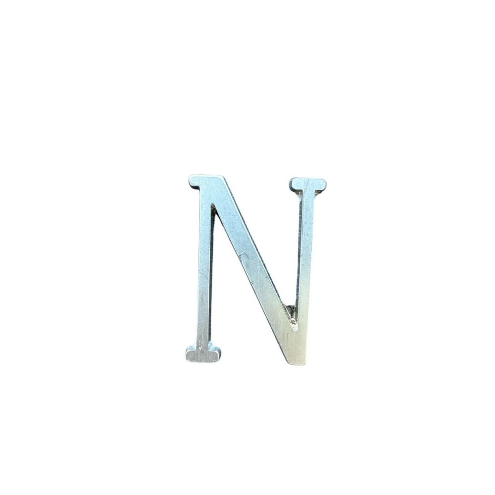 Letra N 5 Cms Cromo Satin