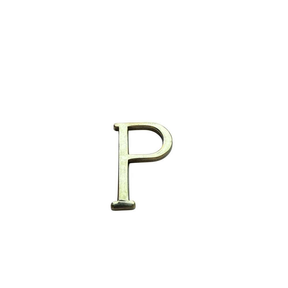 Letra P 10 cms  Bronce  Pulido