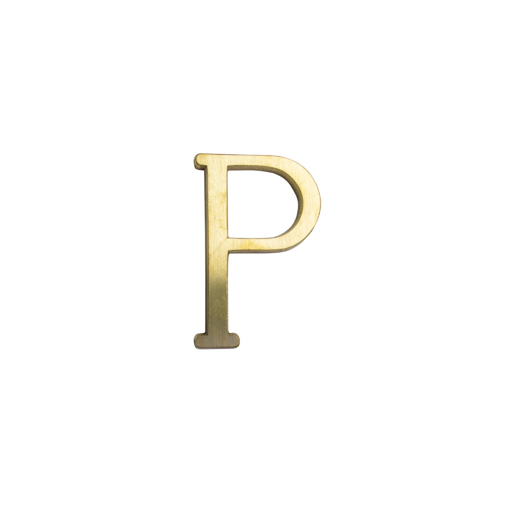 Letra P 3 cms  Bronce  Satinado