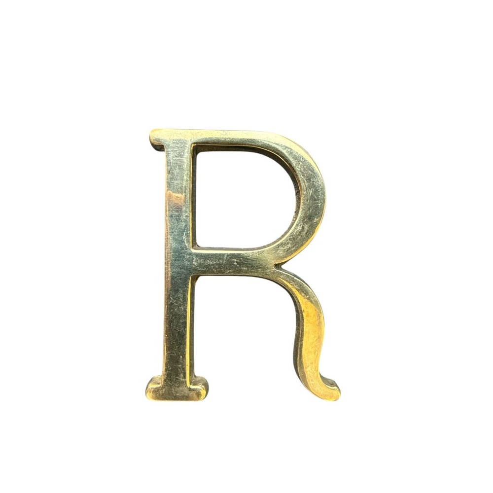 Letra R 10 cms  Bronce  Pulido