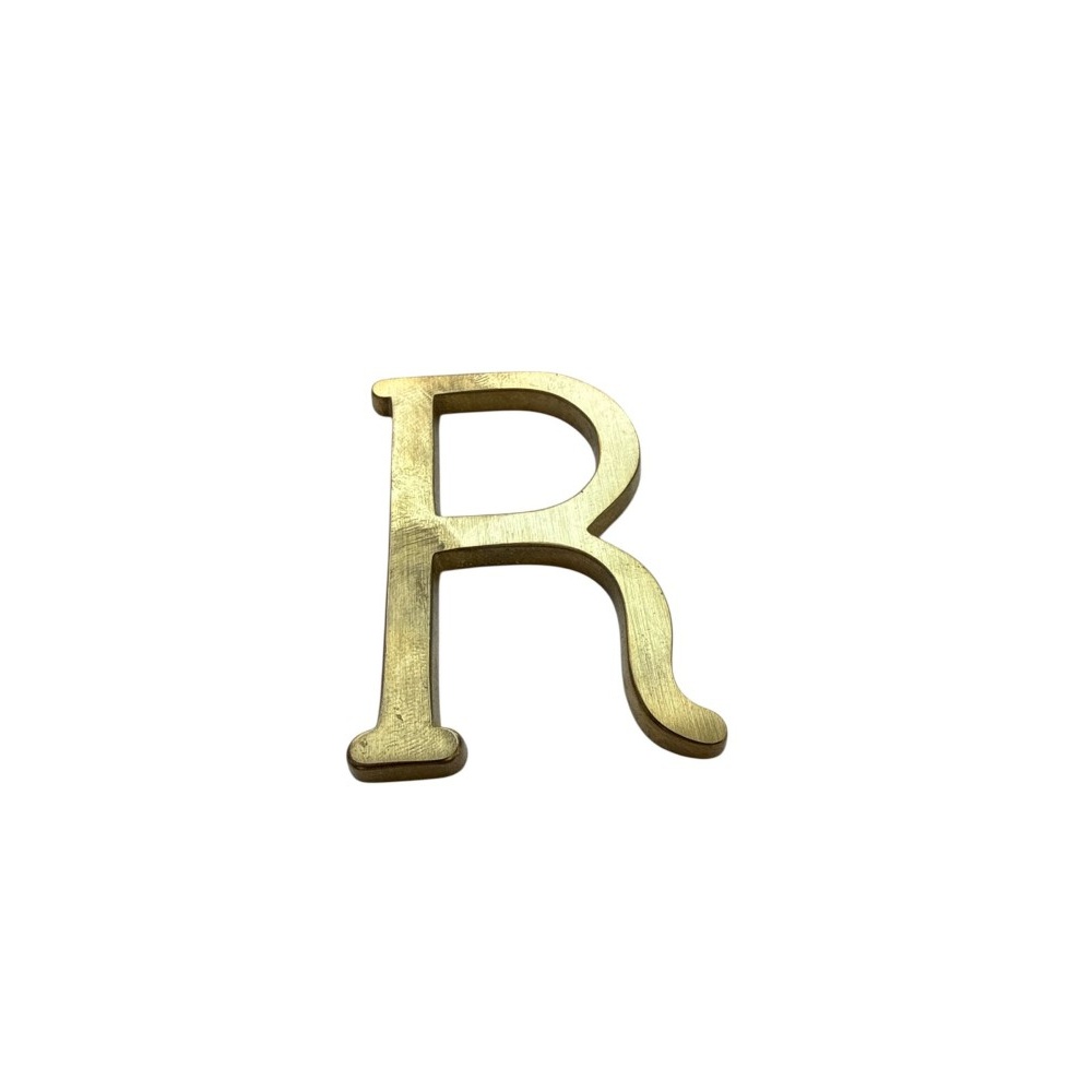 Letra R 3 cms  Bronce  Satinado
