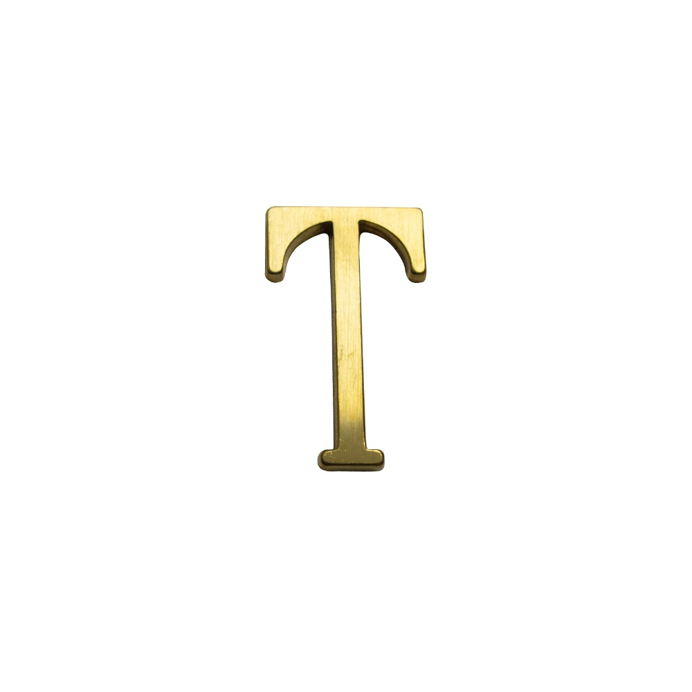 Letra T 5 cms  Bronce  Satinado
