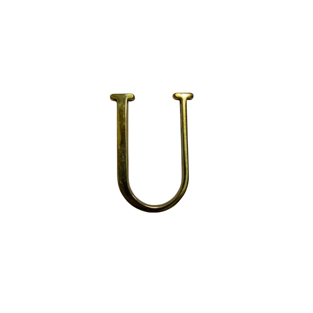 Letra U 3 cms  Bronce  Satinado