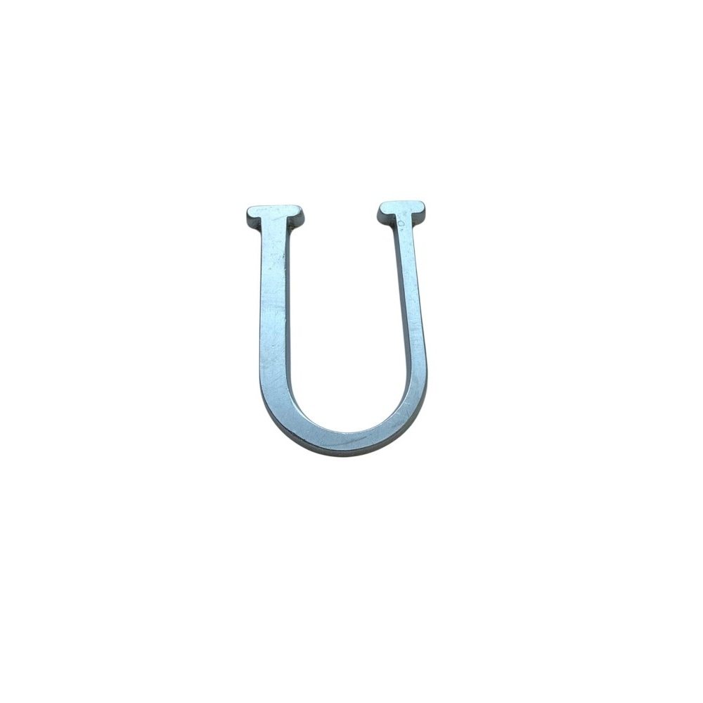 Letra U 10 cms Cromo Satin