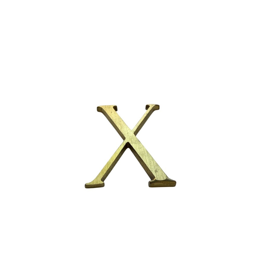 Letra X 3 cms  Bronce  Satinado