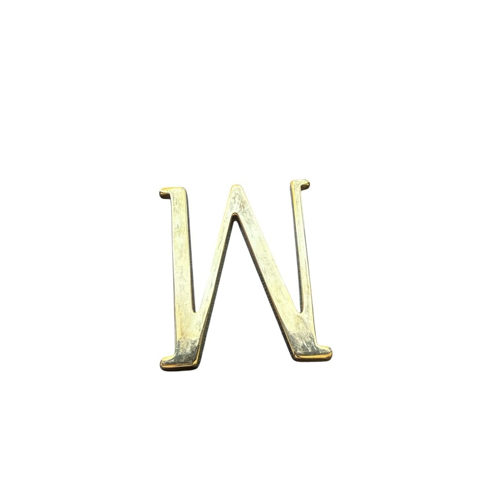 Letra W 10 cms  Bronce  Pulido