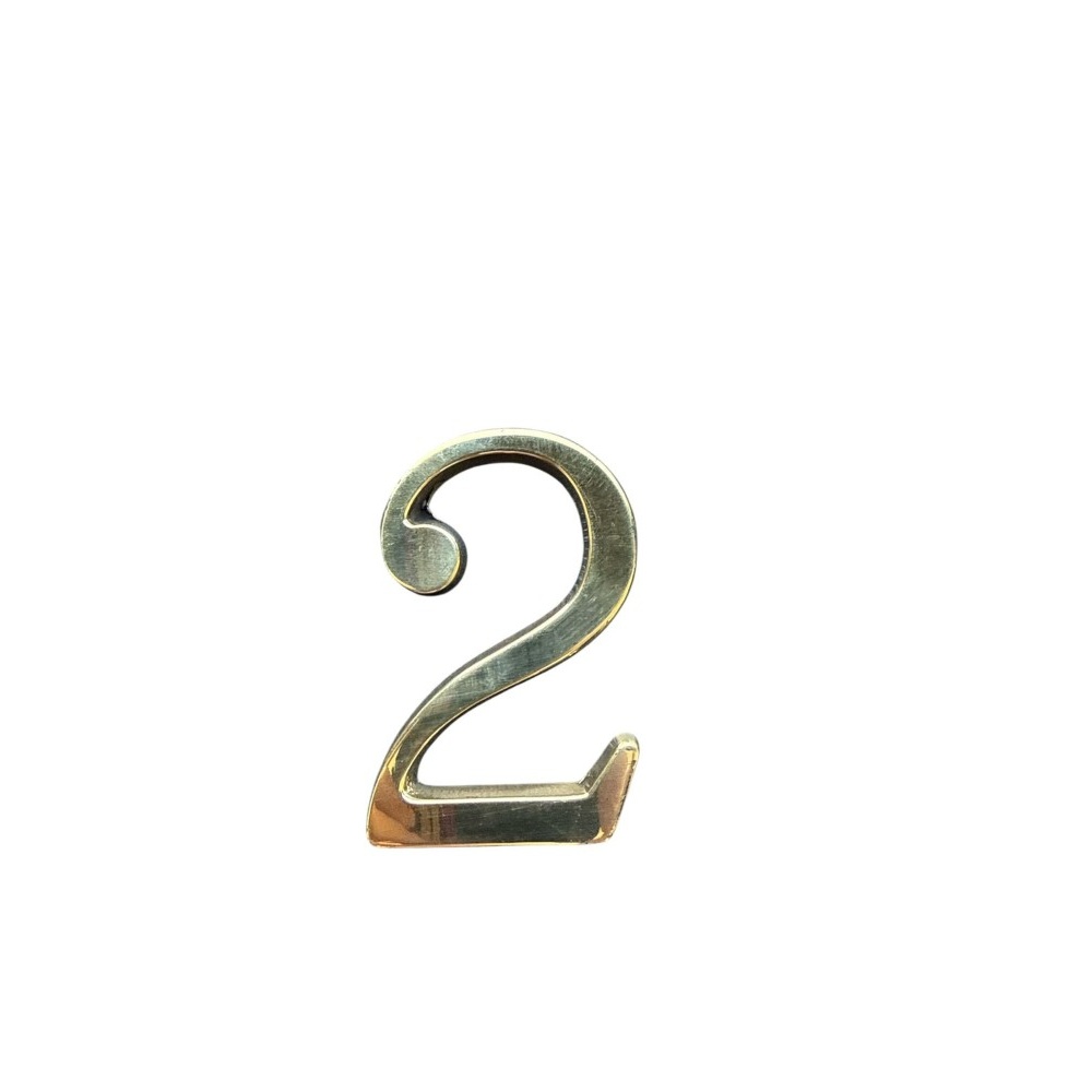 Numero 2 7cms  Bronce  Pulido