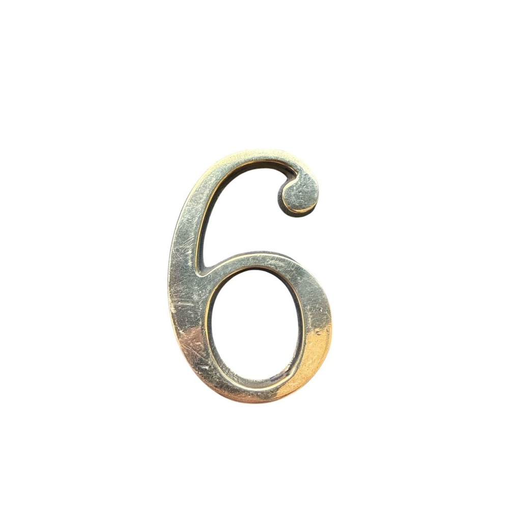 Numero 6 10cms Bronce Pulido