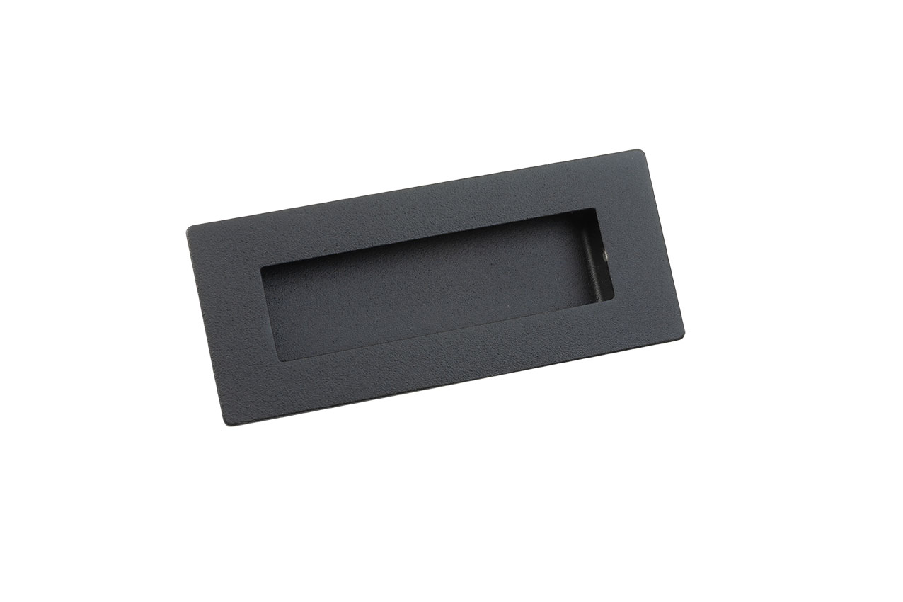 Asa Embutida Rectangular Negra - 120 mm